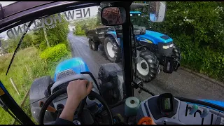 Drawing Silage | New Holland T6070 SOUND! | First Person POV