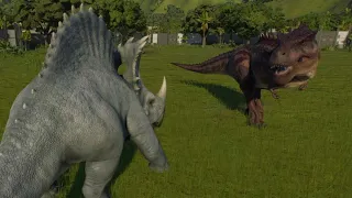 Jurassic World Evolution 2: (Modified) CC Tarbosaurus vs Angel Spinoceratops