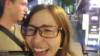 Japanese girl goes crazy over foreigner.  A disgusting act indeed
