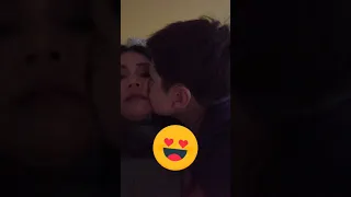 Son kiss mom on the lip😘