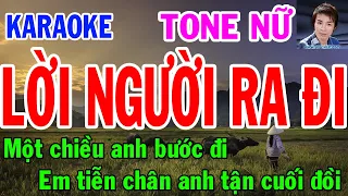 Karaoke  Lời Người Ra Đi  Tone Nữ  Nhạc Sống  gia huy beat