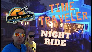 Time Traveler Silver Dollar City Night Ride Inverted Spinning Roller Coaster POV Branson MO