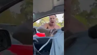 Roid Rage Man Breaks Car Window With His Bare Hand! #shorts #viral