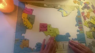 Unintentional ASMR, Doing a Puzzle of the United States and Rambling ~ Soft Spoken Ramble Video