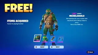 How To Get TEENAGE MUTANT NINJA TURTLE Skins For FREE in FORTNITE!