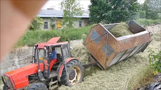 Zapadlý Zetor 10540   převrácený návěs,  zapadlý  Zetor 7711 Fail