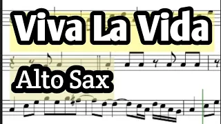 Viva La Vida Alto Sax Sheet Music Backing Track Play Along Partitura