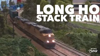 Long HO Scale UP Intermodal Train