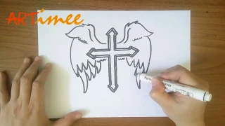 How to Draw a Cross with Wings