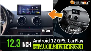 12.3 inch Audi A3 Android GPS navigation for Audi A3 2014-2020 MIB Apple Carplay Android Auto!