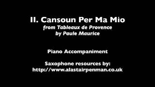 II. Cansoun Per Ma Mio from Tableaux de Provence by Paule Maurice.  Piano Accompaniment