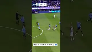 Messi’s reaction vs Araujo 🥶 #araujo #messi #argentina #leomessi #shortsfeed #worldcup