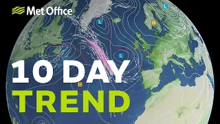 10 day trend –  Warmer next week but will it be sunny?