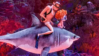 Hotel Transylvania: Summer Vacation Clip - Dracula an Dennis on a Shark | Animation Society