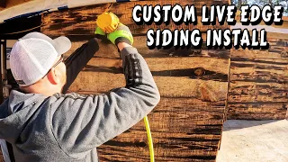 CUSTOM LIVE EDGE INSTALL | tiny house, homesteading, off-grid, cabin build, DIY, HOW TO, sawmill