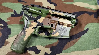 Paint your AR-15 Military BDU M81 Camo with HIGH QUALITY KBS Paint and Freedom Stencils #ar15