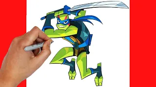 How to DRAW LEONARDO | Teenage Mutant Ninja Turtles Easy Drawing | tmnt Characters