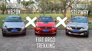 Comparativo: Fiat Argo Trekking x Hyundai HB20X x Renault Stepway