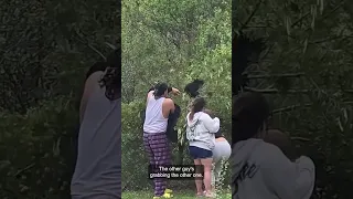 People caught on camera pulling bear cubs from tree to take selfies