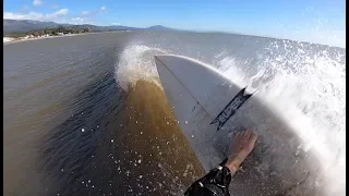 Surfing after Rainstorm in California- POV- GoPro Hero 7