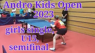 полуфинал на 32-м турнире Andro Kids Open, KRYVOSHEIA Vs SOMMER, настольный теннис Дюссельдорф