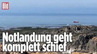 Ausflug endet in Bruchlandung an der Küste von Wales