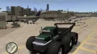 Grand Theft Auto IV - GIANT MONSTER TRUCK CITY MAYHEM COMPLETE DESTRUCTION