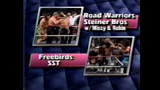 Road Warriors & Steiners vs Freebirds & SST   Power Hour Sept 8th, 1989