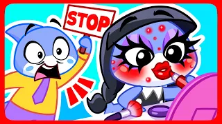 Don't Play with Mommy's Makeup, It's Dangerous! 💄 Funny Cartoons + Nursery Rhymes by Sharky&Sparky