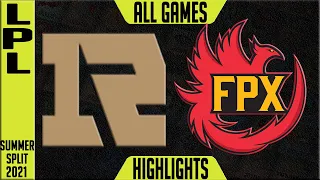 RNG vs FPX Highlights ALL GAMES | LPL Summer 2021 W3D6 | Royal Never Give Up vs FunPlus Phoenix