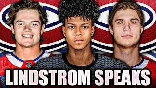 CAYDEN LINDSTROM SPEAKS OUT ABOUT COLE CAUFIELD & JURAJ SLAFKOVSKY (Montreal Canadiens Draft News)