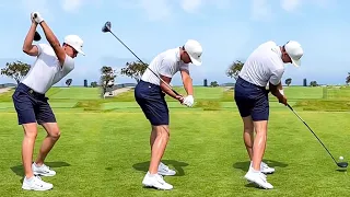 CAMERON CHAMP GOLF SWING 2021 - IRON & DRIVER - SLOW MOTION DTL & FRONT ON - 240FPS 4K