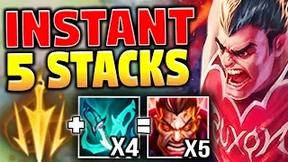 INSTANT 5 STACK DARIUS! MOST BROKEN WAY TO PLAY DARIUS! (INSANE ATTACK SPEED) - League of Legends