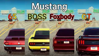 NFS Heat: Mustang 1965 vs Mustang BOSS 302 vs Mustang Foxbody vs Mustang GT - Drag Race