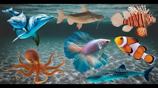 Beautiful Underwater Animals l Underwater Sounds with Nature Oceans capes  l Underwater Beauty