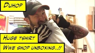 Duhop HUGE WWE SHOP TSHIRT UNBOXING VLOG