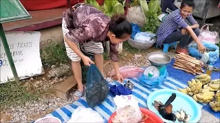 Num song noi street food 🔴 Asian food on Vang vieng laos market ( Vientiane Province )