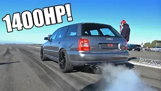 1400HP Audi S4 B5 V6 Biturbo TTD 311Km/h Brutal Accelerations!