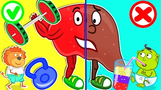 Lion Family | Rescues Talking Broken Liver by Healthy Habits for Kids | Cartoon for Kids