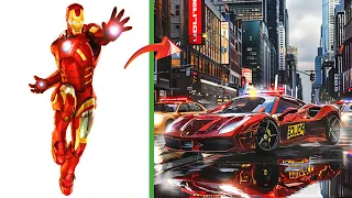 AVENGERS As Police Sports Car VENGERS 🔥 All Characters ( MARVEL & DC ) 2024.