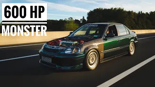 BUILDING A  FULLY BUILT 600HP H2B TURBO CIVIC IN 10 MINUTES  *** INSANE TRANSFORMATION ***