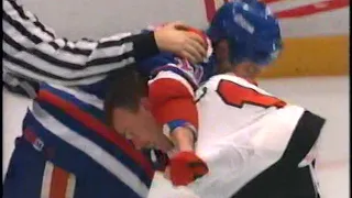 Dmitri Yushkevich almost kills Craig MacTavish and Al Conroy sucker punches Scott Thornton