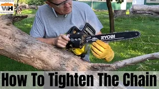 How To Tighten The Chain On A Ryobi 40v Battery Chain Saw Without Extra Tools #RyobiToolsUSA