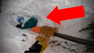 MUST-SEE (Raw Footage): Hero Skier RESCUES Buried Snowboarder