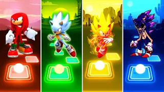 Knuckles The Enchida 🆚 Hyper Sonic 🆚 Super Sonic 🆚 Fnf Sonic Exe | Sonic Team Tiles Hop