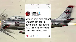 Celebrities reacting to Eminem's Kamikaze album on Twitter