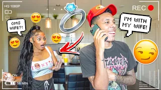 CALLING MY GIRLFRIEND "WIFE" TO SEE HOW SHE REACTS! *CUTE REACTION*