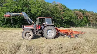 Heuernte 2020 Schwaden mit Massey Ferguson 293 und Kuhn GA 4321