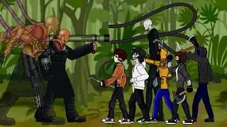 Nemesis VS Hoodie Masky Eyeless Jeff the killer Ticci Toby SLENDERMAN