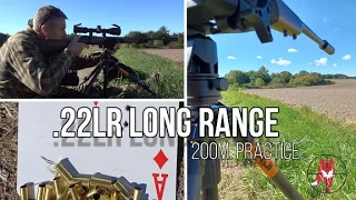 Salonriffel 200 meter skydning / 22lr long range shooting at 200m.
